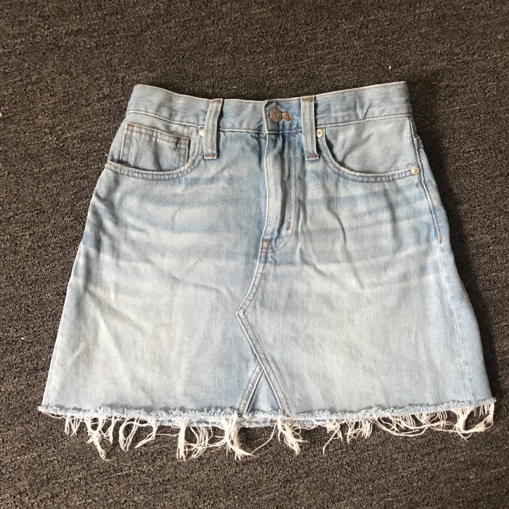 MADEWELL light washed A line denim skirt